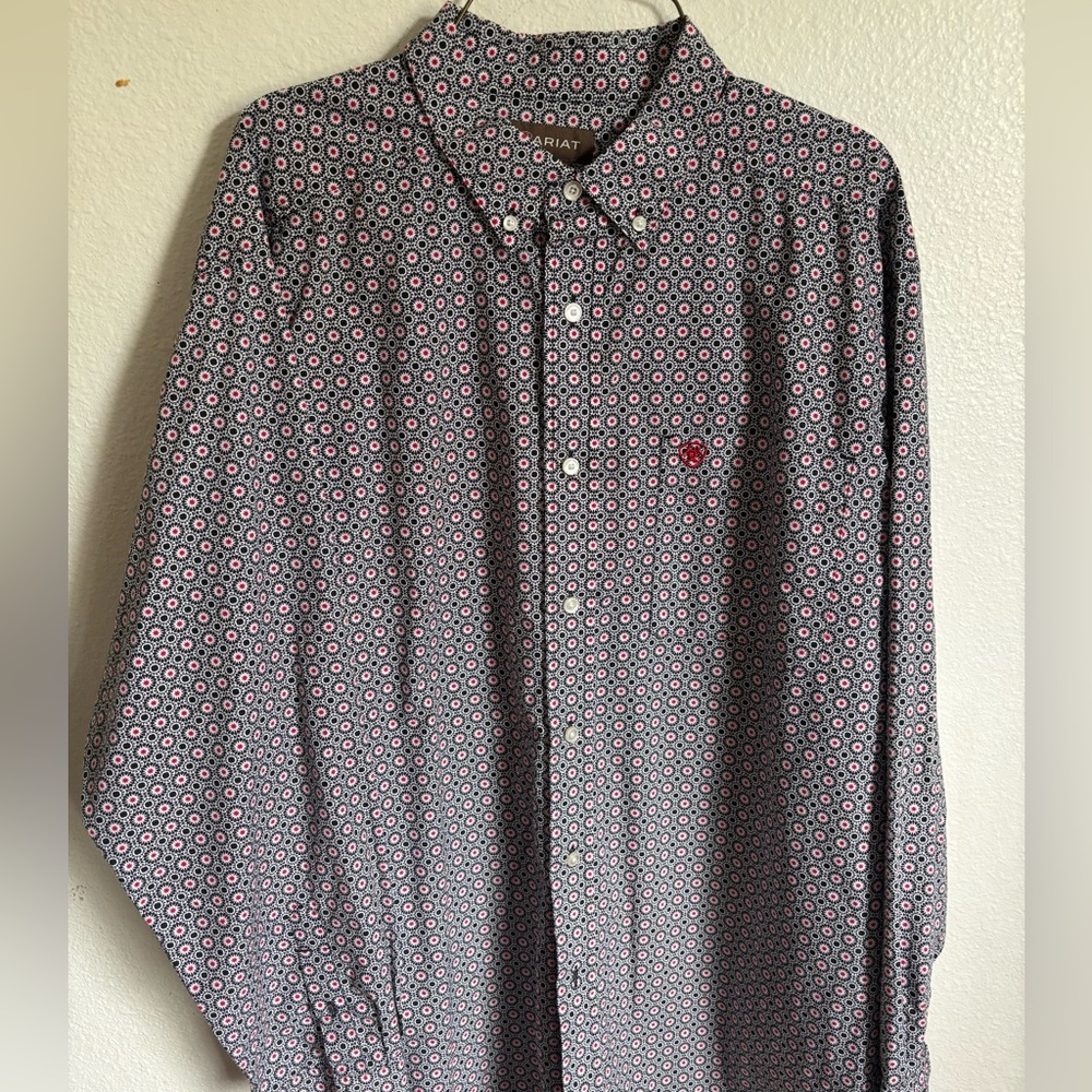 Ariat Black and Red Casual Button Down Shirt
